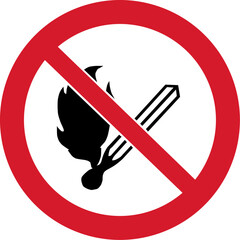 No open flame; Fire, open ignition source and smoking prohibited