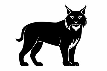 ,Lynx silhouette vector illustration, Lynx silhouette vector, Lynx silhouette on transparent background.