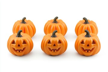 Set of Halloween pumpkin isolated in white background