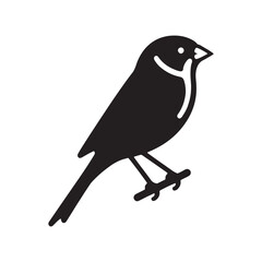 Obraz premium Simplified finch silhouette for modern artistic purposes - Finch illustration - minimallest finch vector 