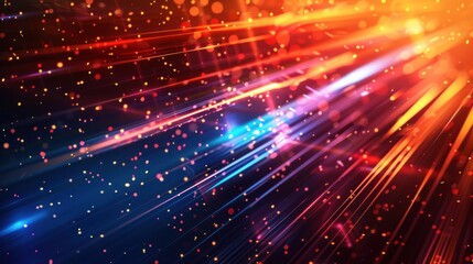 Obraz premium Abstract Glow with Red and Orange Light Streaks