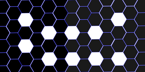 Black hexagon 3D background texture. modern abstract polygonal pattern. 3d rendering illustration. Futuristic abstract banner. white and black lines 3d Hexagonal. honeycomb black Background.