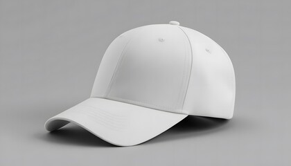 Fototapeta premium A plain white baseball cap, with a classic design suitable for a variety of styles and occasions. Perfect for promotions, gifts or everyday use.