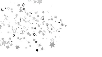 Fototapeta premium Silver Stars on a Black Background