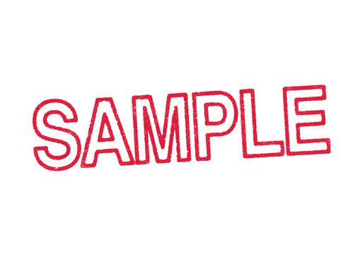 Vector illustration of the word Sample in red ink stamp