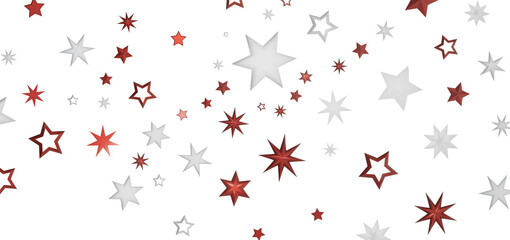 Abstract image featuring red and white stars on a black background.