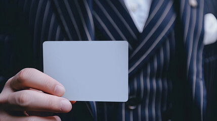 Naklejka premium Business card exchange in office.