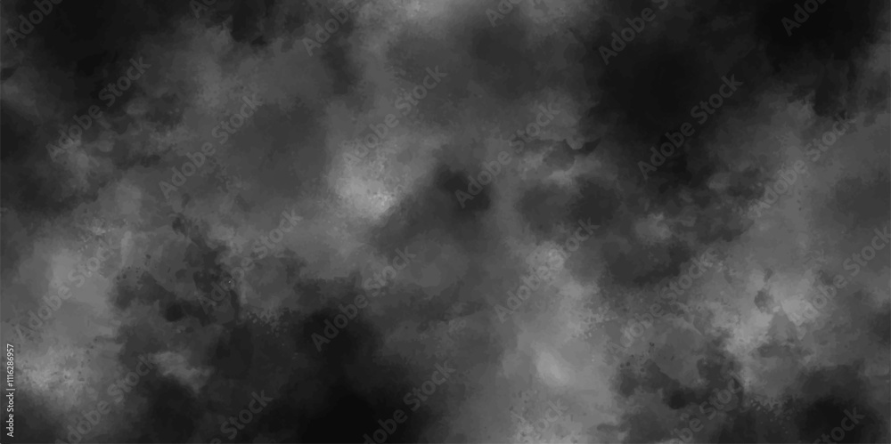 Poster abstract design with black background and white color smoke fog. fog and smoky effect artworks desig