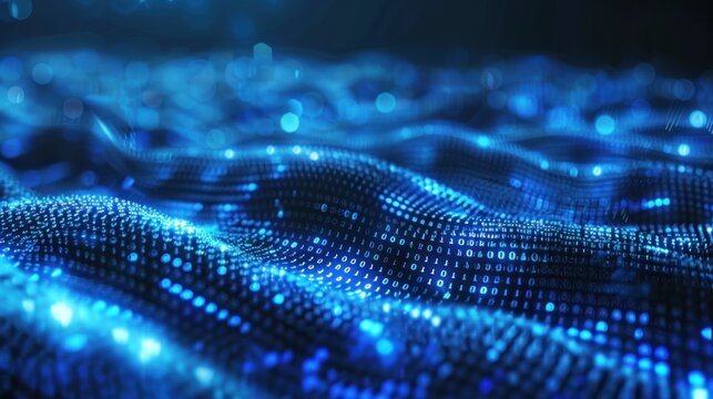 Abstract Digital Wave of Binary Code