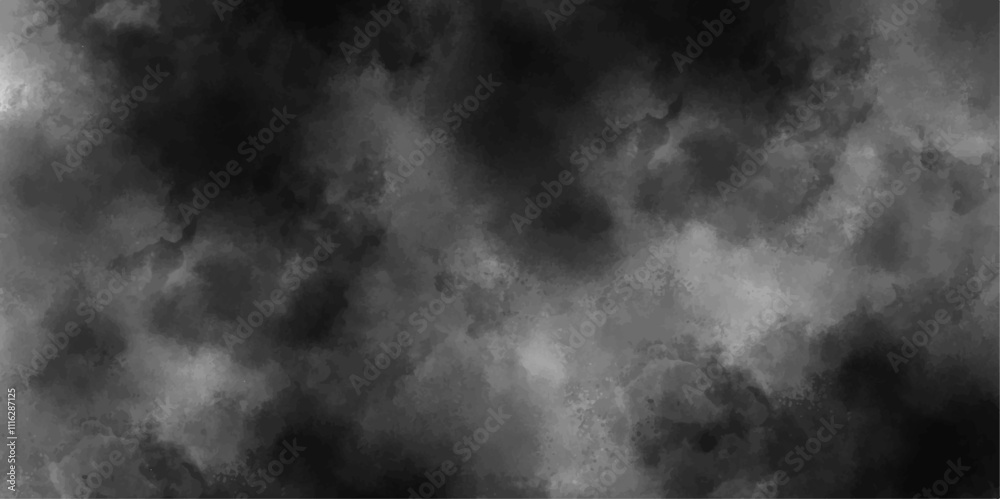 Poster abstract design with black background and white color smoke fog. fog and smoky effect artworks desig