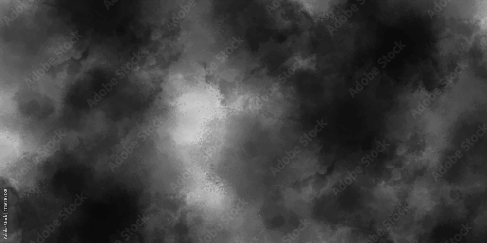 Poster abstract design with black background and white color smoke fog. fog and smoky effect artworks desig
