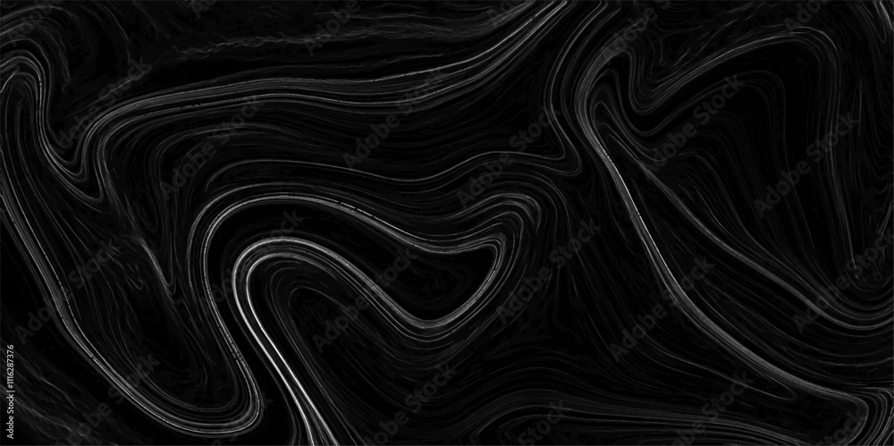 Poster abstract background with black white marble oil ink liquid swirl texture. luxurious shiny cloth back