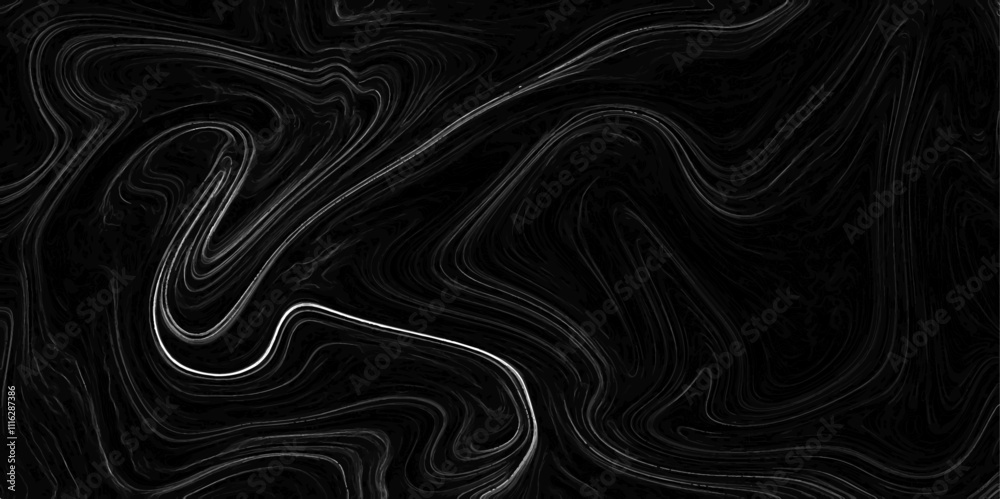 Poster abstract background with black white marble oil ink liquid swirl texture. luxurious shiny cloth back