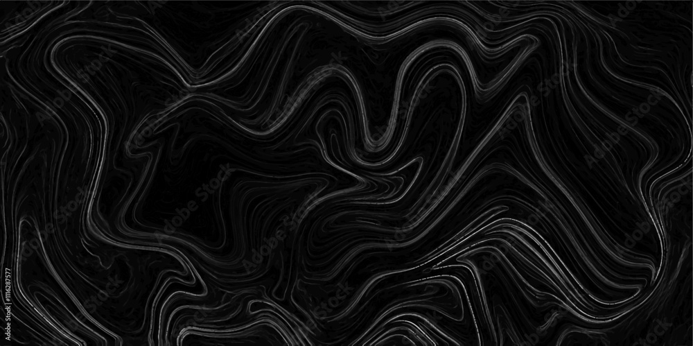 Poster abstract background with black white marble oil ink liquid swirl texture. luxurious shiny cloth back