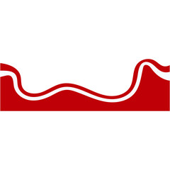 Indonesian Flag Ribbon Border. Indonesian Wave Footer.