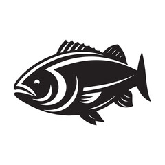 Stylish fish silhouette for digital creative projects - Fish illustration - minimallest fish vector
