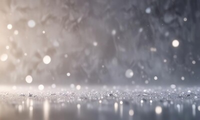 Dreamy abstract background with silver tones, subtle gradient, and delicate light bokeh, ethereal, misty, silver