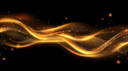 Golden Smoke Wisps in a Dark Background