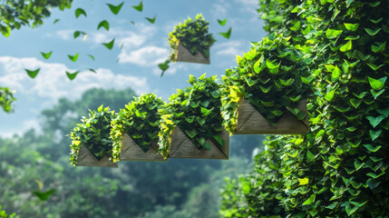 A company implementing eco-conscious communication strategies, reducing email overload and unnecessary meetings.