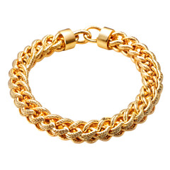 Obraz premium gold bracelet top view isolated on transparent background