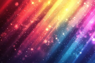 Fototapeta premium Colorful diagonal lines background with Abstract rainbow glowing lights and bokeh elements vector illustration