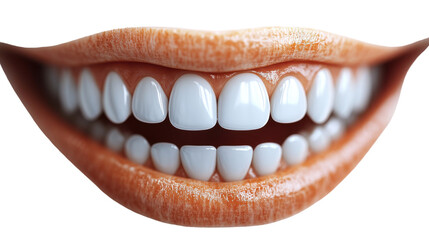 Fototapeta premium teeth of a person with a smile isolated on white background