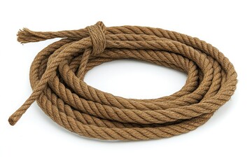 Detailed Color Image of Lasso Rope,Isolated on White Background, High Detail, 8K