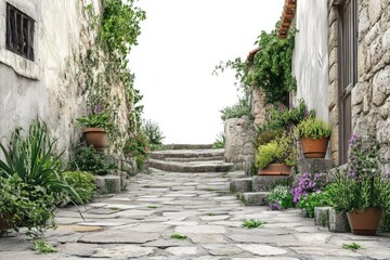 Obraz premium Vibrant Image of Artistic Street Landscapes, Isolated on White Background