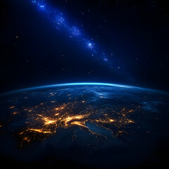 Fototapeta premium Earth at night with city lights