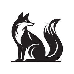 Creative fox silhouette for innovative artistic designs - Fox illustration - minimallest fox vector
