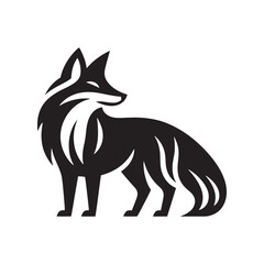 Stylish fox silhouette for versatile media applications - Fox illustration - minimallest fox vector
