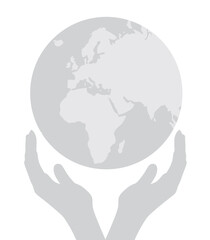 Hand hold world globe. vector