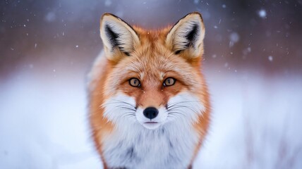 Obraz premium Fox, Red Fox, Snow, Winter, Cold, Wildlife, Animal, Mammal, Fur, Orange, White, Eyes, Nose, Whiskers, Ears, Nature, Outdoors, Wild, Forest, Fluffy, Cute, Adorable, Majestic, Graceful, Beautiful, Stunn