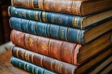 old books stacked in a cozy library background, conveying a sense of nostalgia and wisdom, with warm lighting that invites readers to explore the stories within