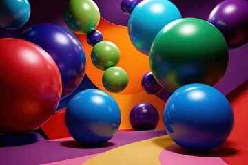 Vibrant 3D Colorful Spheres with Dynamic Orb Designs