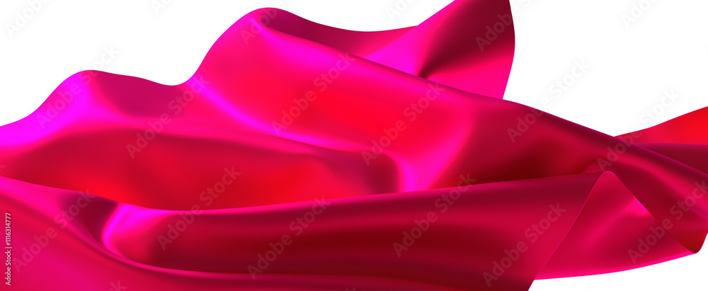 Poster fuchsia fabric billows and swirls in a dramatic display