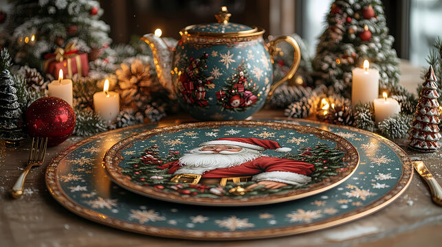 Plate featuring a Santa Claus design