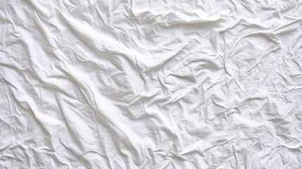 Obraz premium [Close-up view of wrinkled paper] Crumpled Fabric Pattern Close-Up Textile Detail in Soft Cream Beige