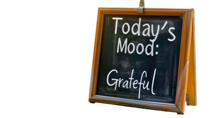Grateful Mood: Handwritten Chalkboard Sign with Uplifting Daily Affirmation, Inspirational Message, and Positive Vibes for Home or Classroom Decor