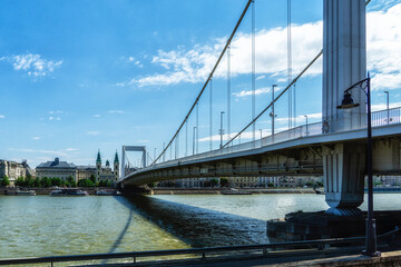 Obraz premium Elizabeth Bridge over the Danube River, Budapest
