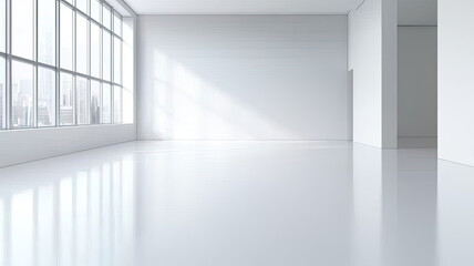 Fototapeta premium Minimalist warehouse setting with open layout and natural light