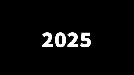 Analog year counting up from 2001 to 2025 years of animation on a black background, 4K footage motion graphic