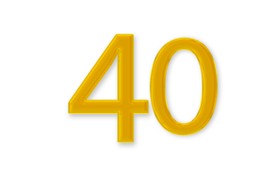 3d golden number 40 - Powered by Adobe