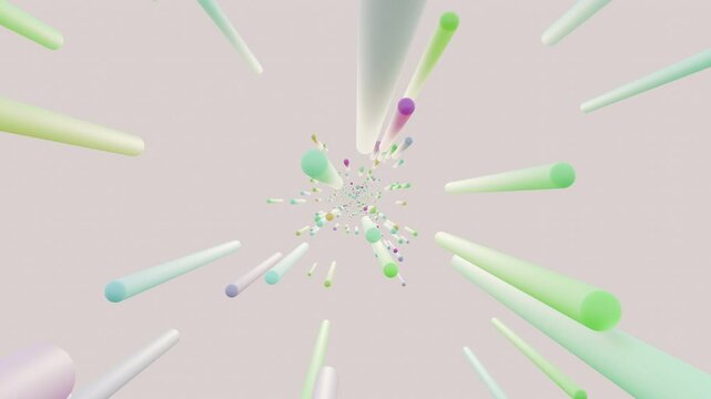Colorful zoom effect, blue pink red green