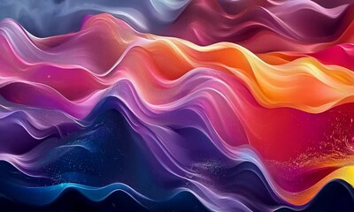 Abstract representation of nature, with organic shapes and vibrant hues, evoking harmony and tranquility