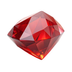 red crystal gemstone isolated on transparent background