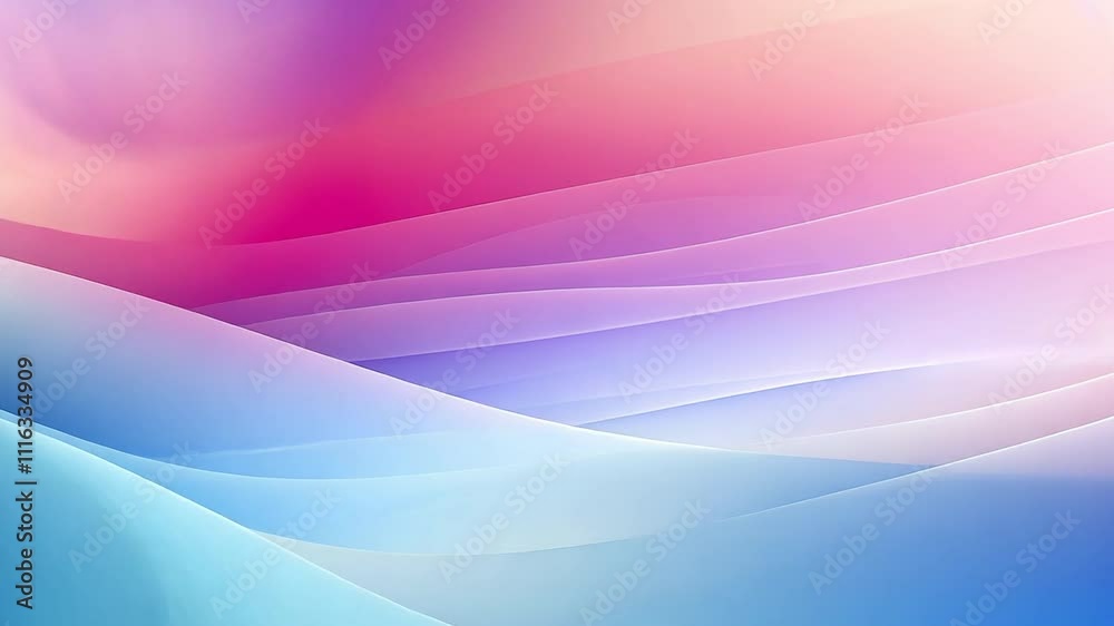 Poster Abstract Dream: A mesmerizing abstract image with soft, flowing lines in a vibrant palette of pink and blue. The blurred background creates a sense of depth and ethereal beauty. 