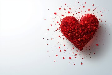 Red heart shaped decoration background vector presentation design illustration with white space for text