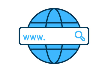 Fototapeta premium Web Search icon. icon related to Search. suitable for web site, app, user interfaces, printable etc. flat line icon style. simple vector design editable