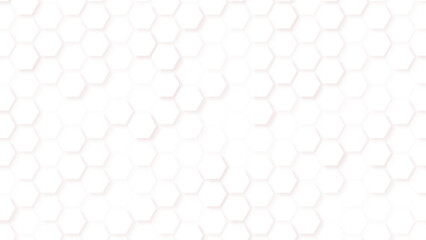 Geometric abstract background with simple hexagonal elements. White 3D futuristic honeycomb mosaic white background.